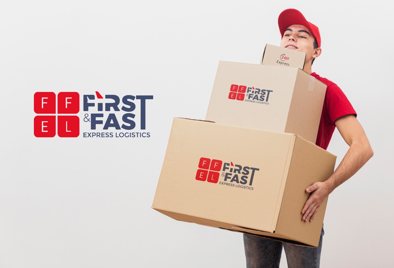 Delivery boy delivering package to a customer